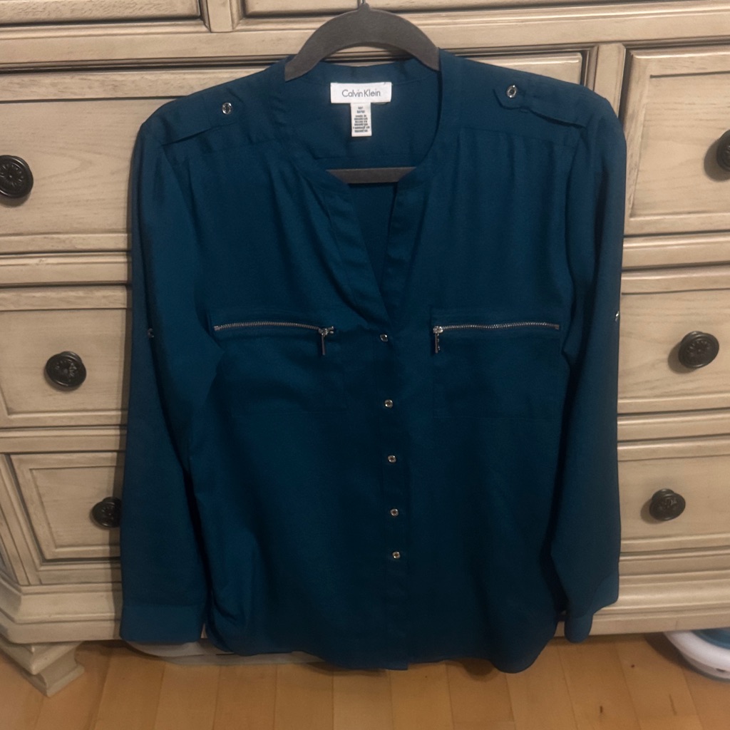 Calvin Klein Women's Dark Teal Blouse